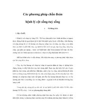 Các phương pháp chẩn đoán bệnh lý cột sống - Tuỷ sống