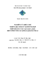 Nghiên cứu điều chế nhiên liệu dme từ khí tổng hợp trên hệ xúc tác cuo-Zno/γ-al2o3 biến tính với các kim loại khác nhau