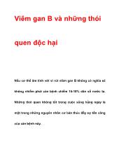 Viêm gan B và những thói quen độc hại