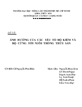 Ảnh hưởng của các yếu tố độ kiềm và độ cứng tới nuôi trồng thủy sản