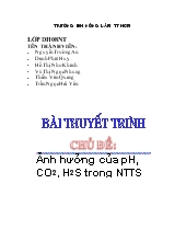 Ảnh hưởng của pH, CO2, H2S trong nuôi trồng thủy sản