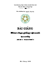 Bài giảng môn Chọn tạo giống vật nuôi