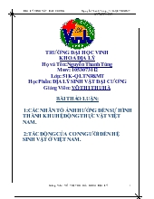 Các nhân tố ảnh hưởng đến sự hình thành khu hệ động thực vật Việt Nam tác động của con người đến hệ sinh vật ở Việt Nam