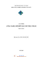 Công nghệ chế biến dầu mỡ thực phẩm