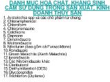 Danh mục hóa chất, kháng sinh cấm sử dụng trong sản xuất kinh doanh thủy sản