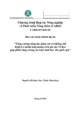 Đề tài Tăng cường năng lực giám sát và khống chế bệnh lở mồm long móng trên gia súc và heo góp phần tăng cường an toàn sinh học cho quốc gia