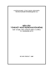 Đề tài Tổng kết hoạt động khuyến nông giai đoạn 1993-2005 và định hướng từ 2006 đến 2010