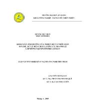 Khảo sát ảnh hưởng của nhiệt độ và thời gian sơ chế, xử lý đến chất lượng cá tra phi lê cấp đông tại xí nghiệp chế biến thủy sản xuất khẩu (xncbtsxk) cataco