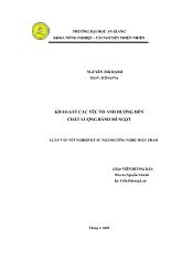 Khảo sát các yếu tố ảnh hưởng đến chất lượng bánh mì ngọt