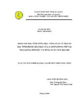 Khảo Sát Đặc Tính Nông Học, Năng Suất Và Một Số Đặc Tính Phẩm Chất Hạt Của 13 Giống/Dòng Nếp Tại Trại Giống Bình Đức Vụ Đông Xuân Năm 2004 - 2005