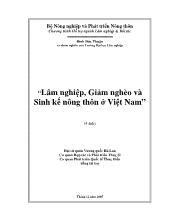 Lâm nghiệp, giảm nghèo và sinh kế nông thôn ở Việt Nam
