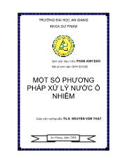 Một số phương pháp xử lý nước ô nhiễm