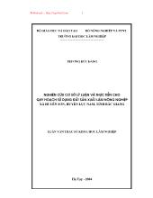 Nghiên cứu cơ sở lý luận và thực tiễn cho quy hoạch sử dụng đất sản xuất lâm nông nghiệp xã Huyền Sơn, huyện Lục Nam, tỉnh Bắc Giang