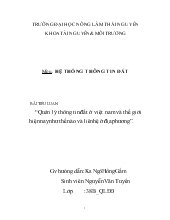 Quản lý thông tin đất ở Việt Nam và thế giới hiện nay như thế nào và liên hệ ở địa phương