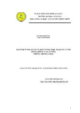 So sánh năng suất và khả năng chịu ngập của tám giống/dòng cao lương