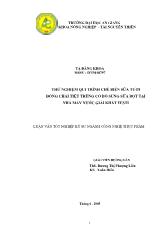 Thử Nghiệm Qui Trình Chế Biến Sản Phẩm Sữa Tươi Đóng Chai Tiệt Trùng Có Bổ Sung Sữa Bột Tại Nhà Máy Nước Giải Khát Festi