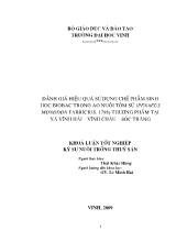 Đánh giá hiệu quả sử dụng chế phẩm sinh học Bionac trong ao nuôi tôm sú (Penaeus Monodon Fabricius, 1798) thương thẩm tại xã Vĩnh Hải-Vĩnh Châu-Sóc Trăng