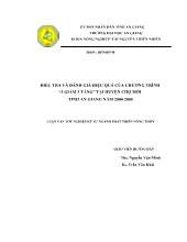 Điều tra và đánh giá hiệu quả của chương trình 3 giảm 3 tăng tại huyện chợ mới tỉnh An Giang năm 2004-2005