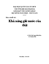 Tìm hiểu về khả năng giữ nước của thịt