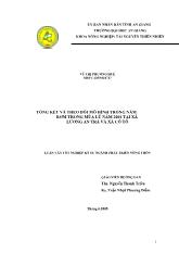 Tổng kết và theo dõi mô hình trồng nấm rơm trong mùa lũ năm 2004 tại xã lương an trà và xã Cô Tô