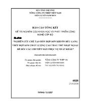 Nghiên cứu chế tạo hỗn hợp sơn khuôn đúc gang, thép hợp kim chất lượng cao thay thế nhập ngoại để đúc các chi tiết máy phụ vụ xuất khẩu