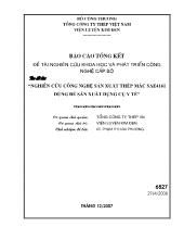 Nghiên cứu công nghệ sản xuất thép mác sae 4161 dùng để sản xuất dụng cụ y tế