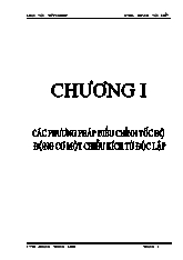 Các phương pháp điều chỉnh tốc độ động cơ một chiều tụ độc lập