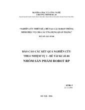 Nghiên cứu thiết kế, chế tạo các robot thông minh phục vụ cho các ứng dụng quan trọng - Nhóm sản phẩm ROBOT RP