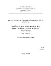 Nghiên cứu ứng dụng mạng nơ ron nhân tạo trong dự báo ngắn hạn phụ tải điện