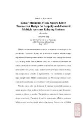 Linear Minimum Mean - Square - Error Transceiver Design for Amplify - and - Forward Multiple Antenna Relaying Systems