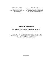 Nghiên cứu một số vấn đề bảo mật và an toàn thông tin cho các mạng dùng giao thức liên mạng máy tính IP - Đảm bảo toán học cho các hệ mật - Nghiên cứu xây dựng thuật toán mã khối an toàn hiệu