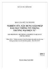 Nghiên cứu một số vấn đề kỹ thuật, công nghệ chủ yếu trong thương mại điện tử và triển khai thử nghiệm - Nghiên cứu, xây dựng giải pháp bảo mật thông tin trong thương mại điện tử