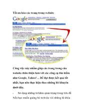 Tối ưu hóa các trang trong website công việc này nhằm giúp các trang trong của