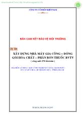 Dự án: Xây dựng nhà máy gia công – Đóng gói hóa chất – Phân bón thuốc bảo vệ thực vật