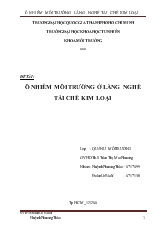 Ô nhiễm môi trường ở làng nghề tái chế kim loại