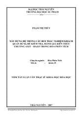 Luận văn Xây dựng hệ thống câu hỏi trắc nghiệm khách quan dùng để kiểm tra, đánh giá kiến thức chƣơng axit – bazơ trong hóa phân tích