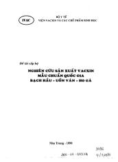 Đề tài Nghiên cứu sản xuất vacxin mẫu chuẩn quốc gia bạch hầu - Uốn ván - Ho gà