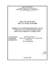 Đề tài Nghiên cứu sự biến đổi tính chất vật lý và hóa học của nguyên liệu gỗ keo trong quá trình xử lý kiềm nóng