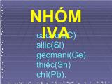 Đề tài Nhóm iva - Cacbon(c) - Silic(si) - Gecmani(ge) - Thiếc(sn) - Chì(pb)