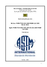 Đề tài Phân tích dầu thô, khí và các sản phẩm lọc dầu