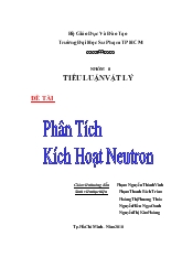 Đề tài Phân tích kích hoạt neutron