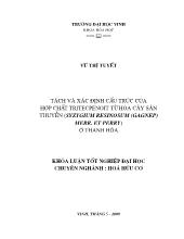 Khóa luận Tách và xác định cấu trúc của hợp chất Tritecpenoit từ hoa cây sắn thuyền (Syzygium Resinosum (Gagnep) Merr .ET Perry)