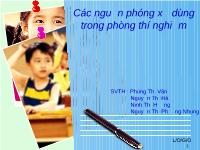 Đề tài Các nguồn phóng xạ dùng trong phòng thí nghiệm