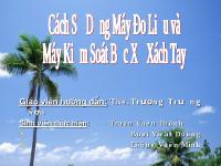 Đề tài Cách sử dụng máy đo và máy kiểm soát bức xạ xách tay