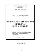 Khóa luận Hệ thống và các phương pháp giải bài tập trường tĩnh điện