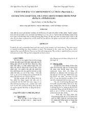 Đề tài Tách tinh dầu và carotenoid từ lá trầu (Piper betle L.)