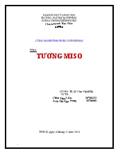 Đề tài Công nghệ lên men truyền thống nước tương MISO