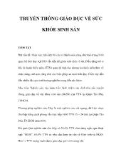 Đề tài Truyền thông giáo dục về sức khỏe sinh sản