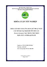 Khóa luận Khảo sát khả năng ứng dụng kỹ thuật nuôi cấy mô sẹo tạo dịch huyền phù cây Drosera burmanni Vahl trong thu nhận hợp chất anthraquinone