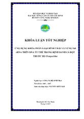 Khóa luận Ứng dụng khóa phân loại hình thái và vùng 16S rRNA trên DNA ty thể trong định danh cá bột thuộc họ Pangasiidae